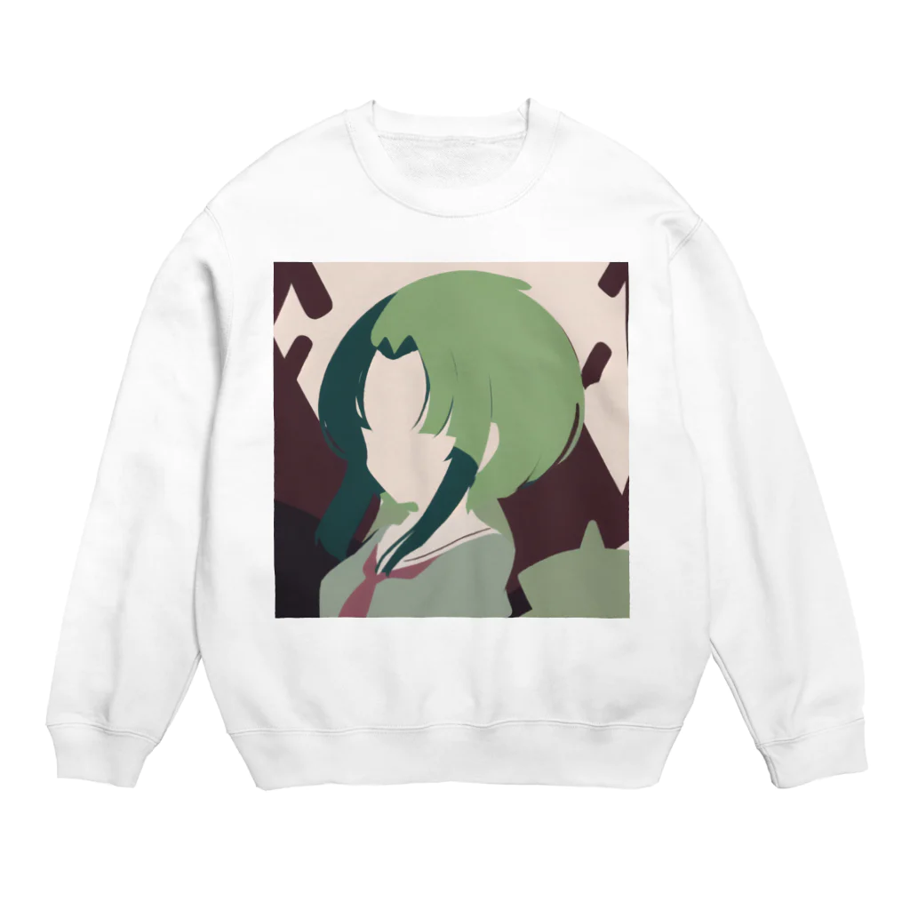 Riollaの緑の女の子 Crew Neck Sweatshirt