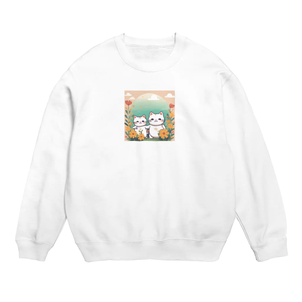 癒しの部屋🐾໒꒱のCutie cat❤︎ Crew Neck Sweatshirt