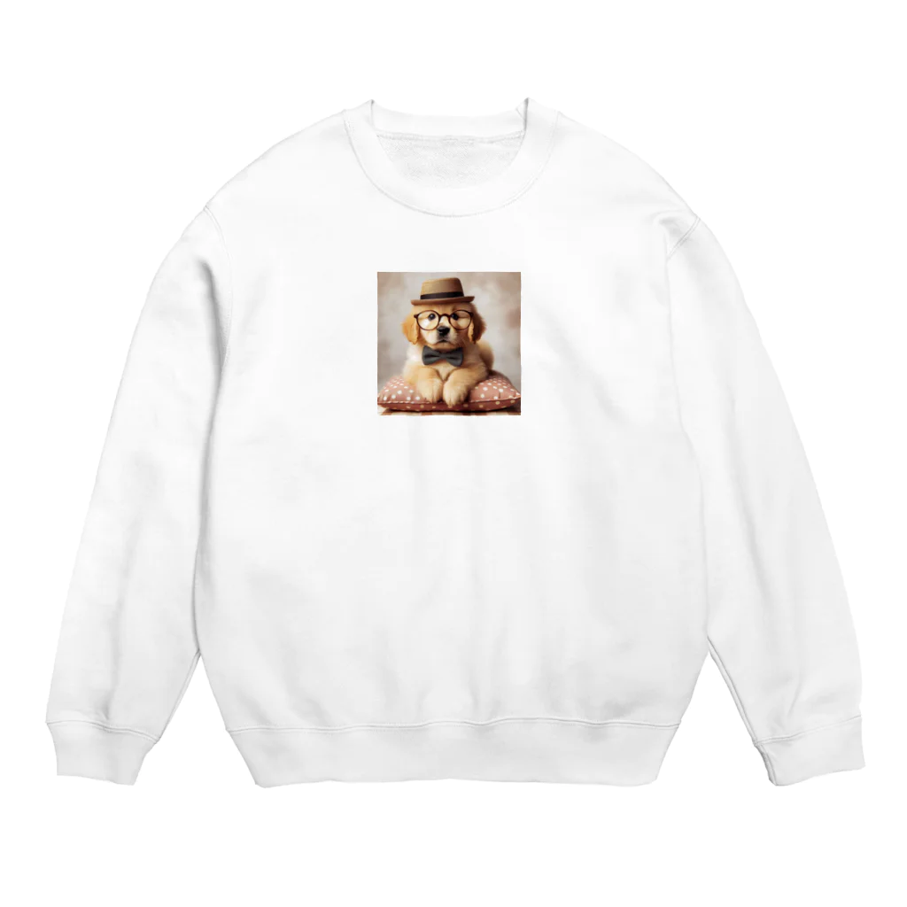 かわうそのめがねいっぬくん Crew Neck Sweatshirt