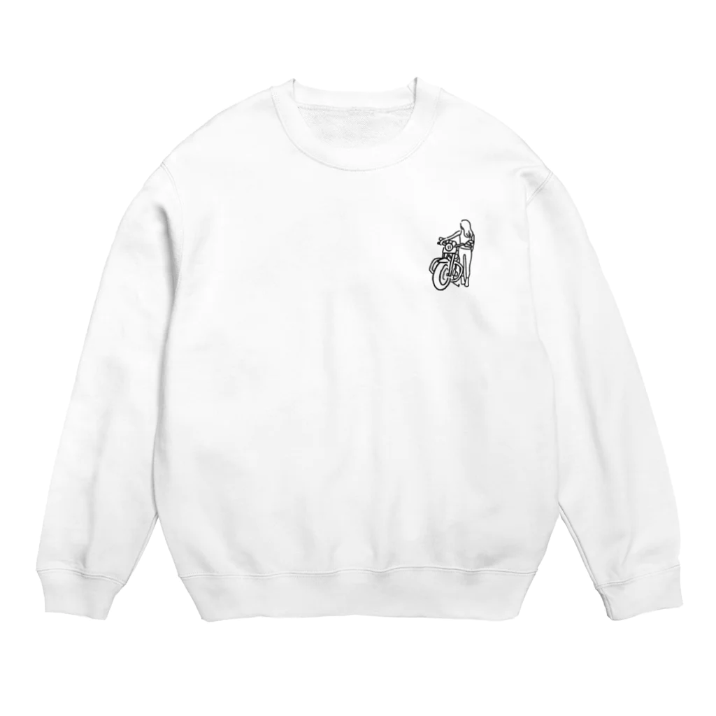 ＊わんこのおうち＊のバイク女子と愛車 Crew Neck Sweatshirt