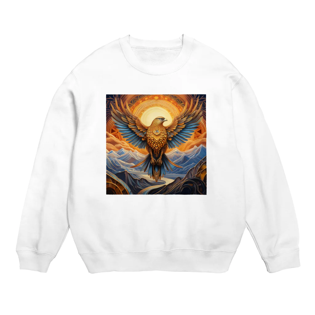 タカヤマ・サイトの神々しい鷹・シンボルマーク2 Crew Neck Sweatshirt