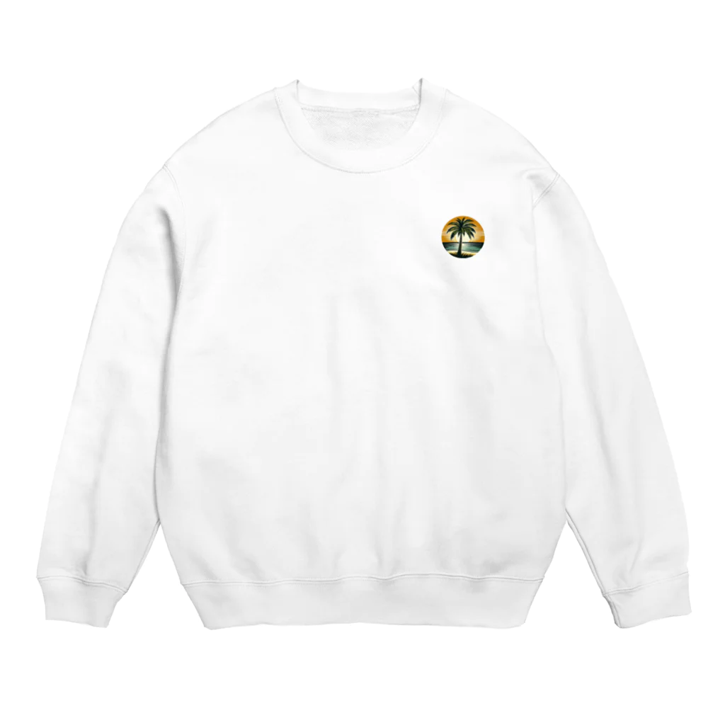 Chika Lewisのパームツリーと夕陽 Crew Neck Sweatshirt