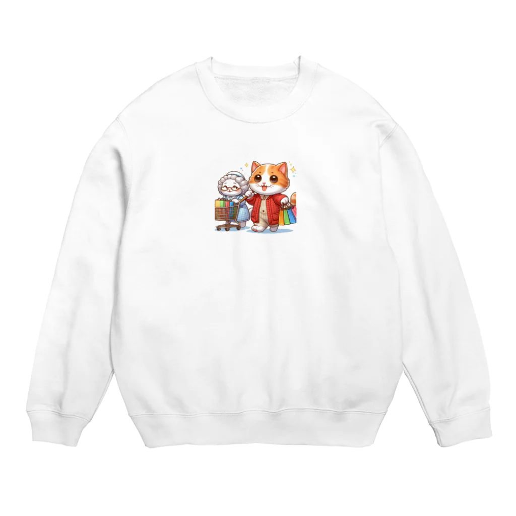 アミュペンのかわいい猫ちゃんと一緒にお買い物🐱💼  Crew Neck Sweatshirt