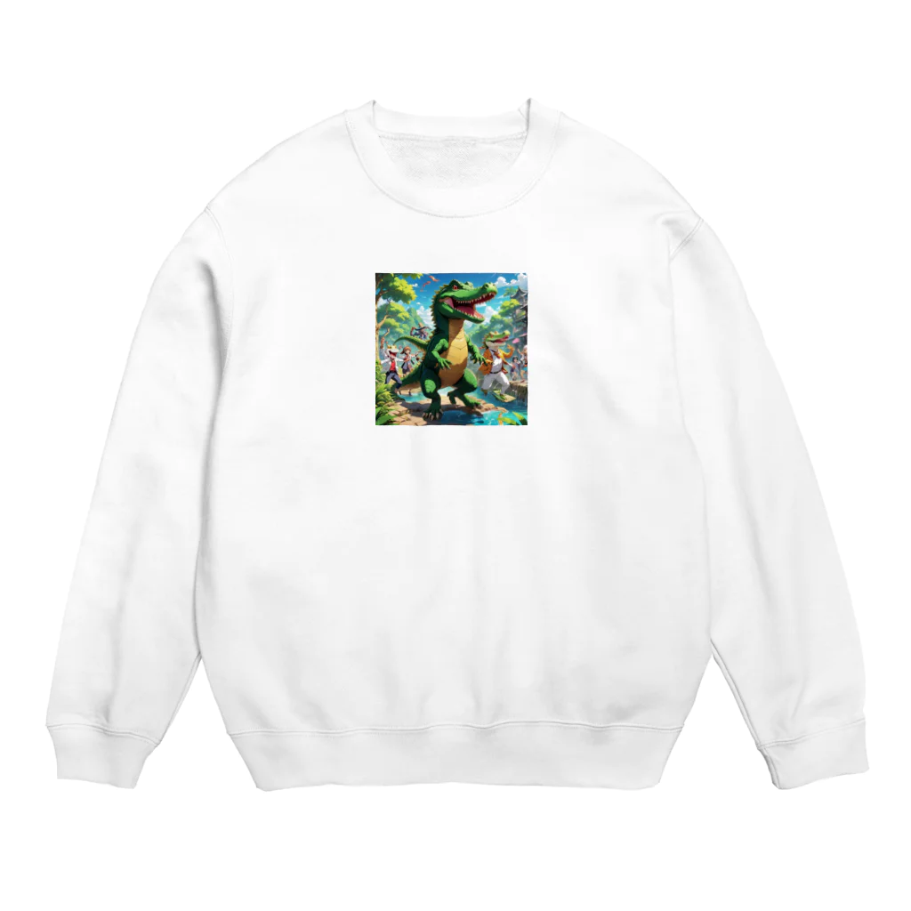 さぷの踊ってるワニ Crew Neck Sweatshirt