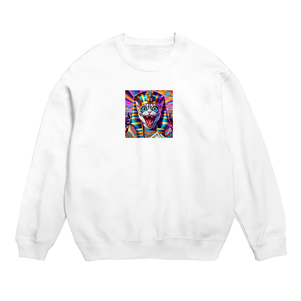 funny-itemsの一攫千金猫 Crew Neck Sweatshirt