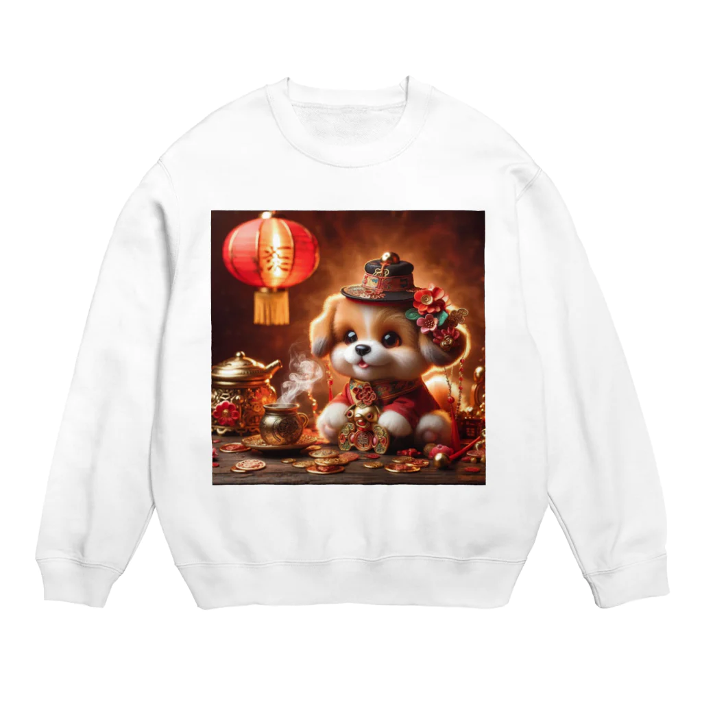 R-mayの金運アップの小型犬の神様 Crew Neck Sweatshirt