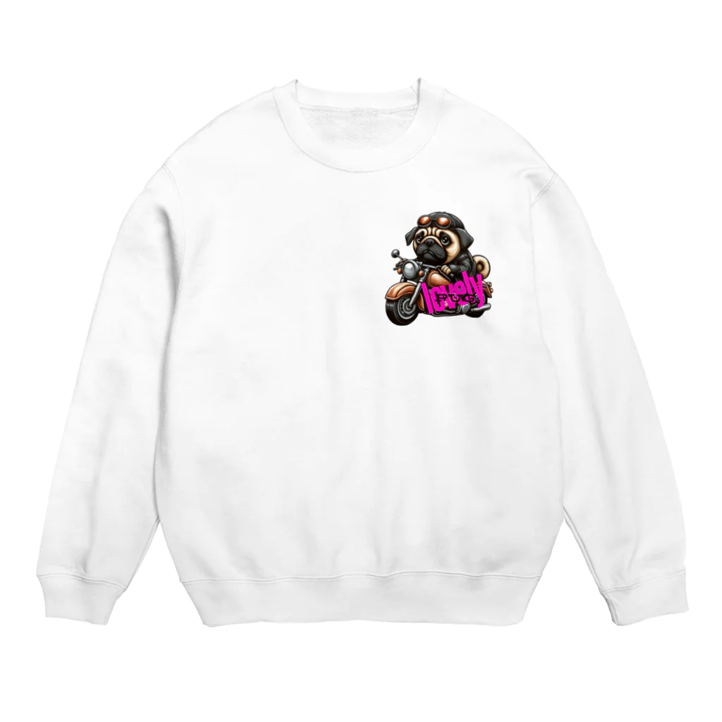 ふんわか ぷにゅのラブリーパグ Crew Neck Sweatshirt