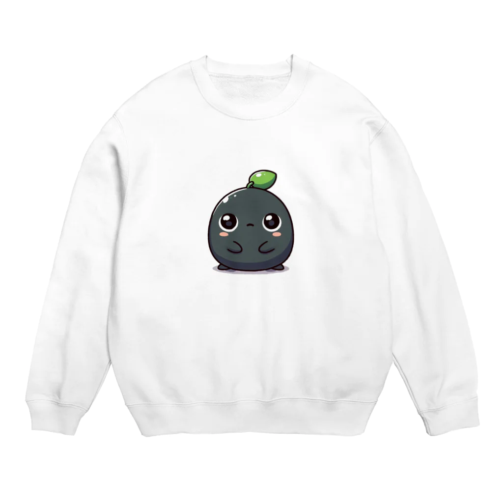 ちゅぴちゅぴの黒豆から生まれたキャラクター Crew Neck Sweatshirt