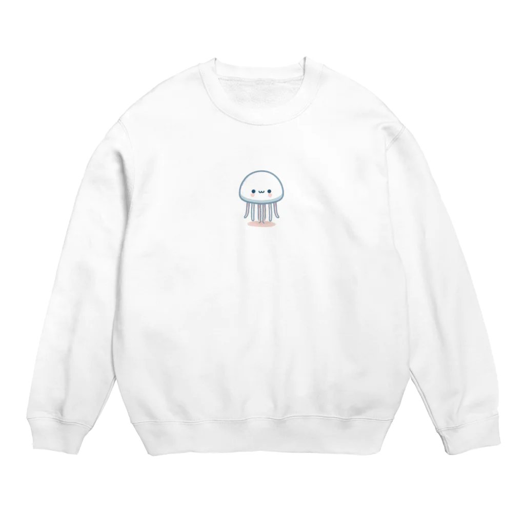 わくわく海の雑貨屋のゆるゆるクラゲちゃん Crew Neck Sweatshirt