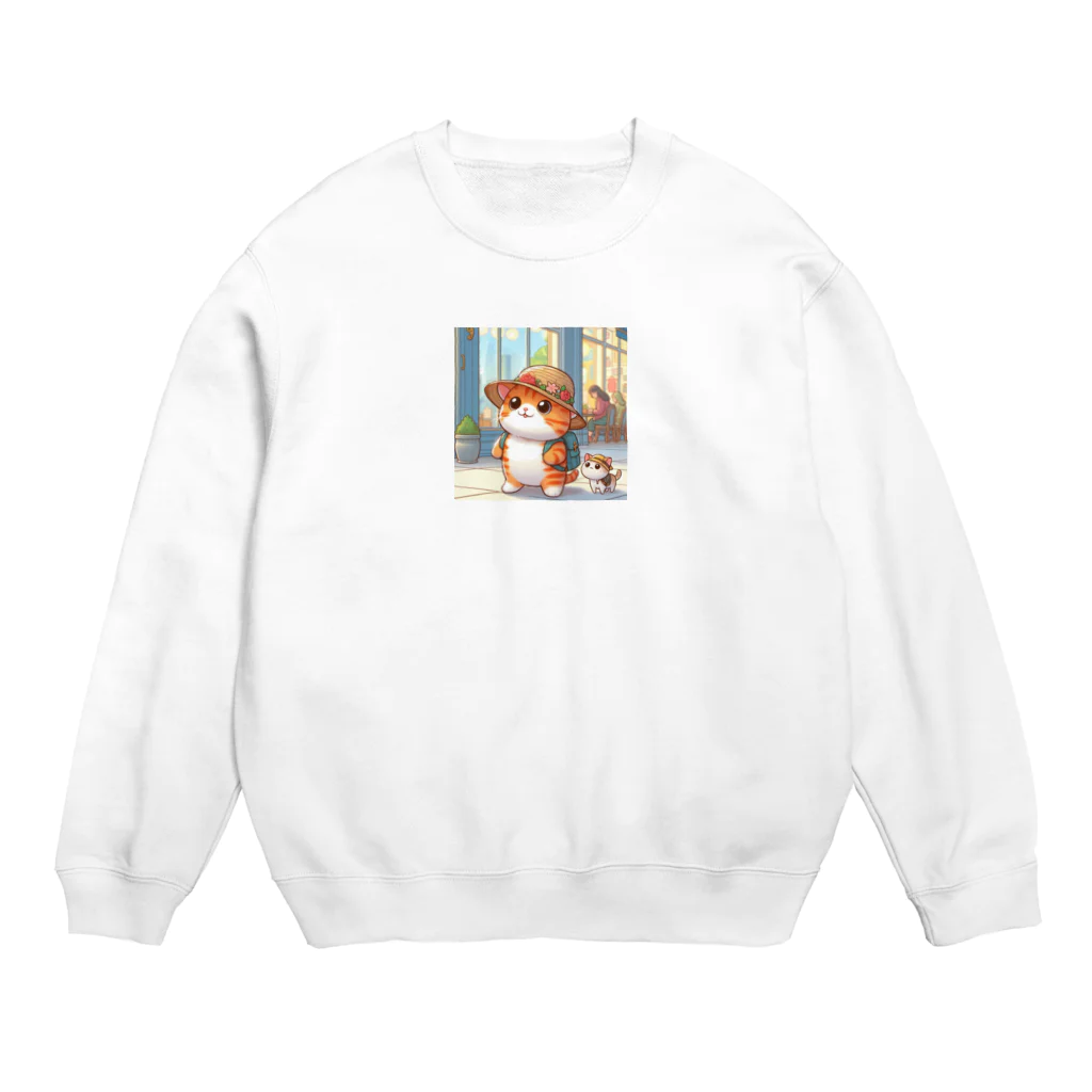 アミュペンのふわふわのネコがお買い物中！ Crew Neck Sweatshirt