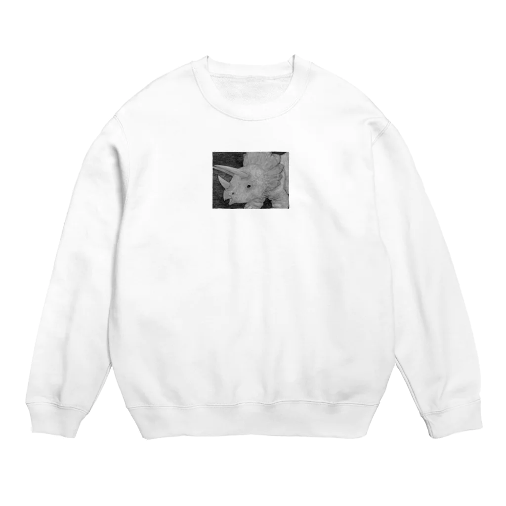 つぎのトリケラトプス　モノクロ Crew Neck Sweatshirt