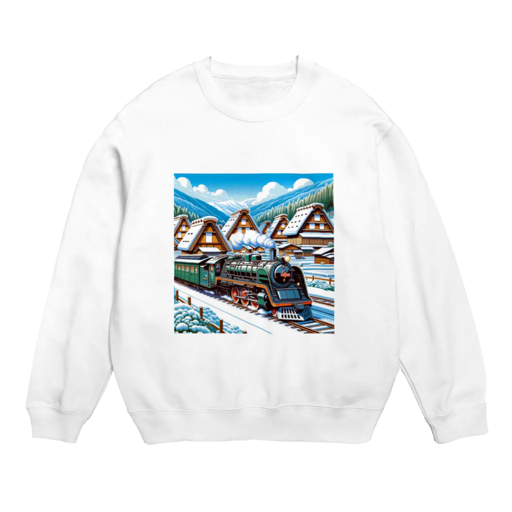 チェリモヤの機関車が日本を走る Crew Neck Sweatshirt