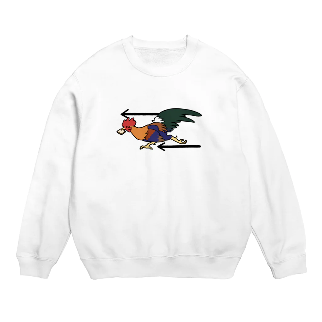 しもべ(鶏勉強中)のいっけなーい遅刻遅刻ー！地鶏 Crew Neck Sweatshirt