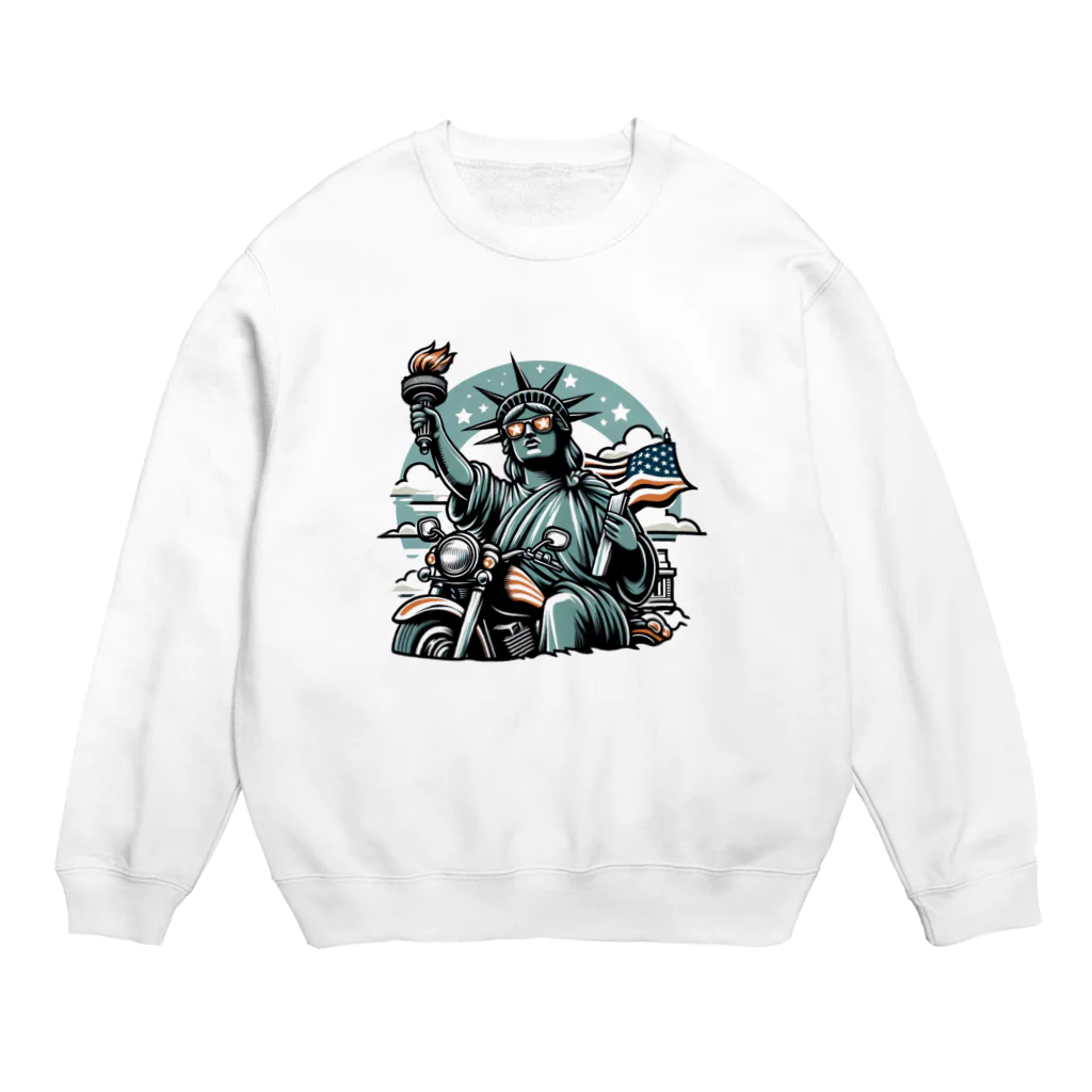 shime_savaのトーチを持ったおばちゃんライダー Crew Neck Sweatshirt