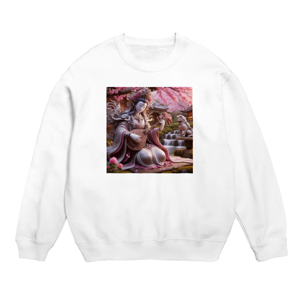 うりこみ屋の芸能の女神弁財天さま Crew Neck Sweatshirt