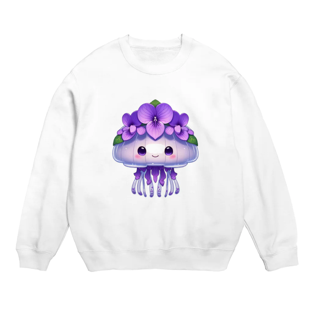 kimiyanの花くらげ　すみれちゃん2 Crew Neck Sweatshirt