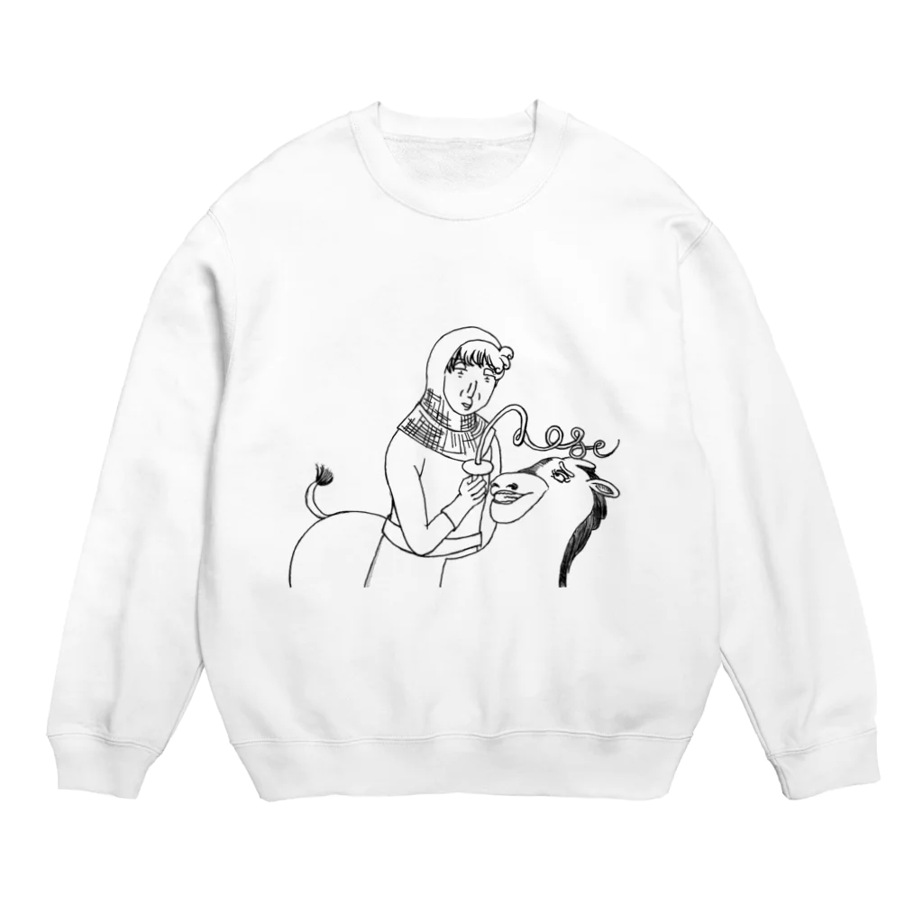 エリンギショップの煽るロバさん Crew Neck Sweatshirt