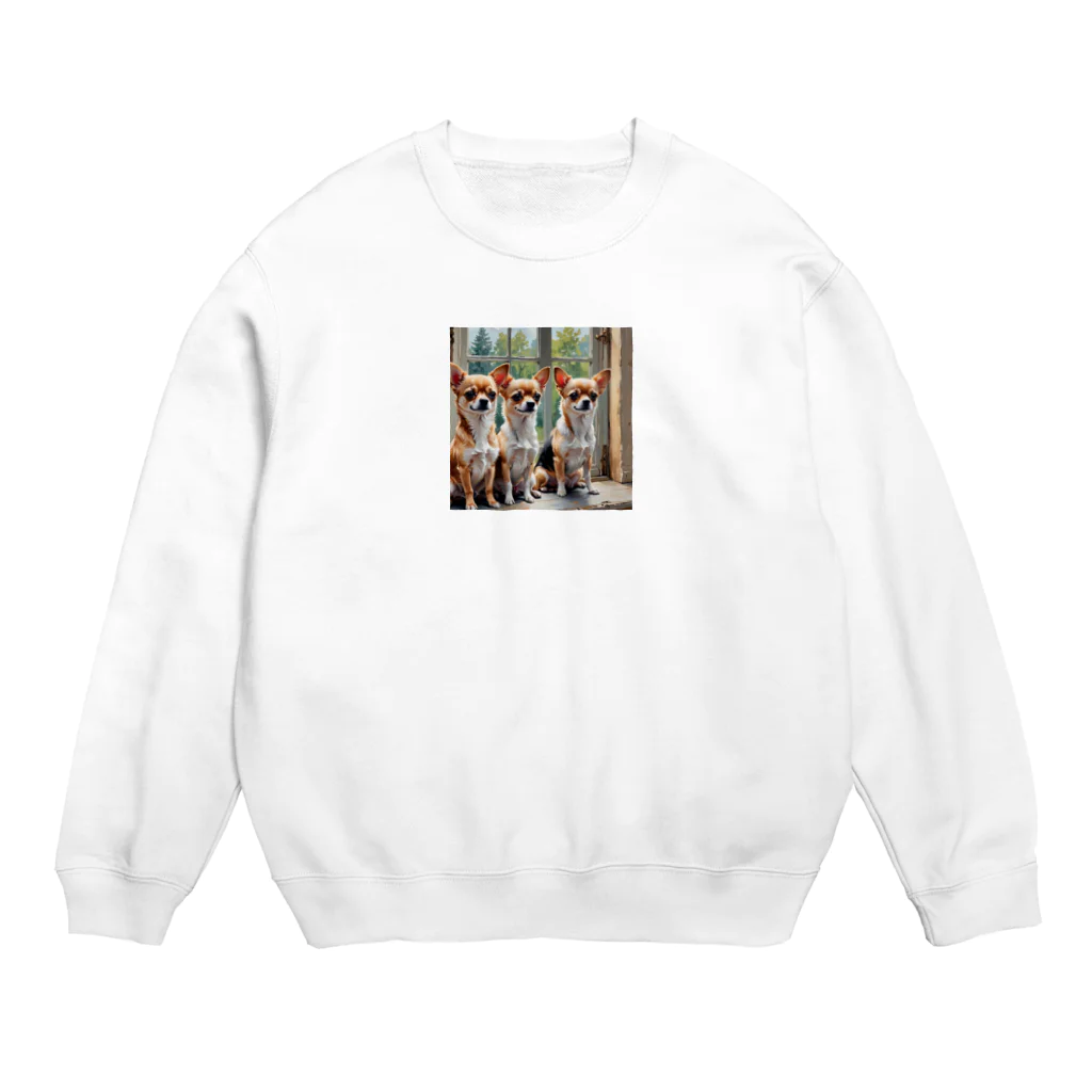 kilkoameaのキュートほのぼのチワワ兄弟 Crew Neck Sweatshirt