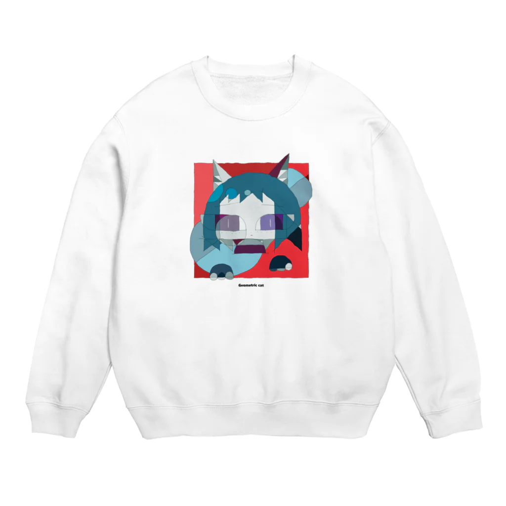 ohutonの幾何学的な猫 Crew Neck Sweatshirt