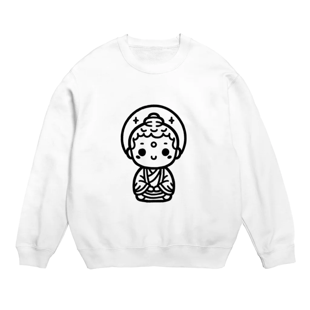 BOSATUのかわいい菩薩のシンプルイラスト Crew Neck Sweatshirt