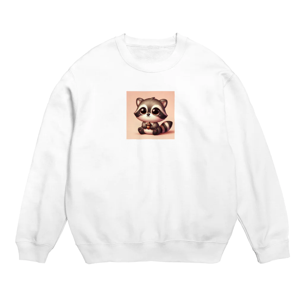 フォレストのデフォルメアライグマグッズ Crew Neck Sweatshirt