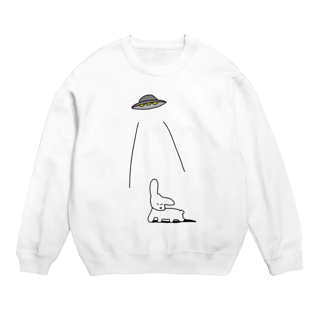 まごわやさしいの踏ん張ってるイヌとUFO Crew Neck Sweatshirt