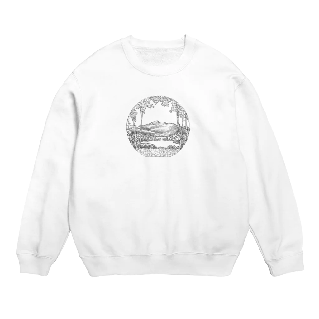 march springの川の畔　ラインアート Crew Neck Sweatshirt