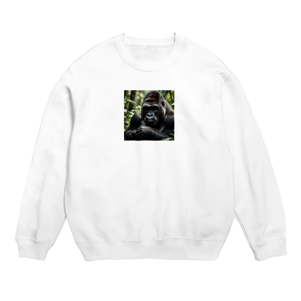 sunday_sataurday_freedayの疲れたゴリラ Crew Neck Sweatshirt