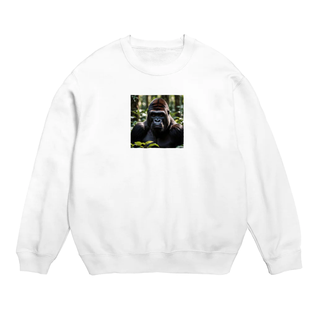 sunday_sataurday_freedayの驚いているゴリラ Crew Neck Sweatshirt