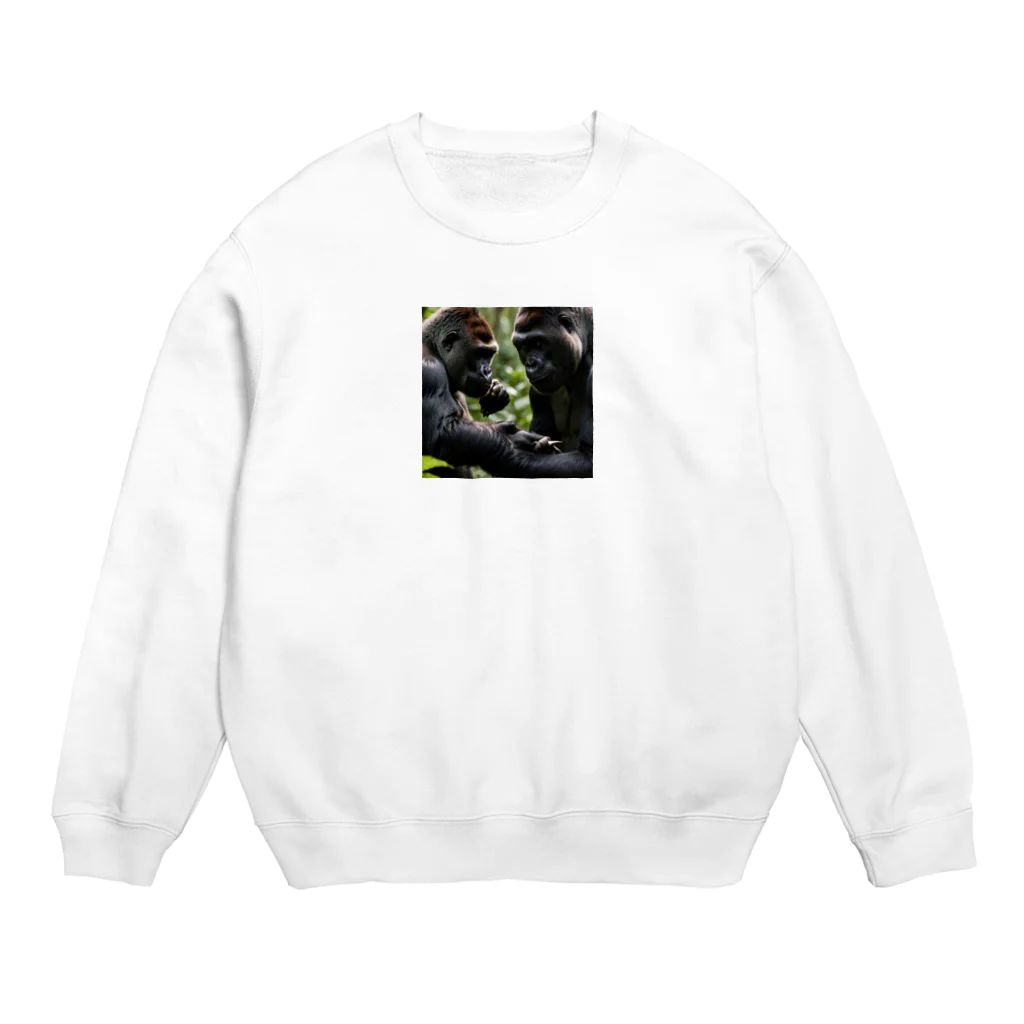 sunday_sataurday_freedayの社交的なゴリラ Crew Neck Sweatshirt