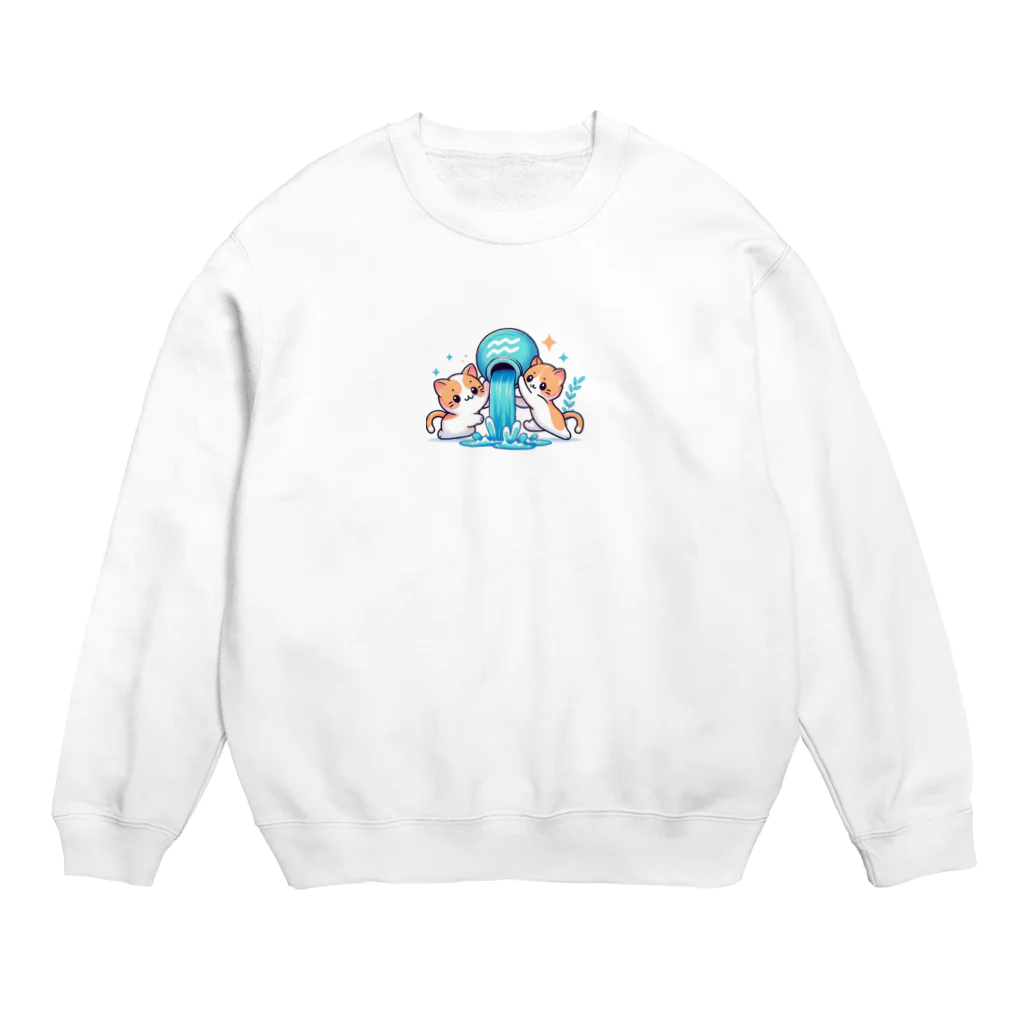 Freeman1の水瓶とネコ Crew Neck Sweatshirt