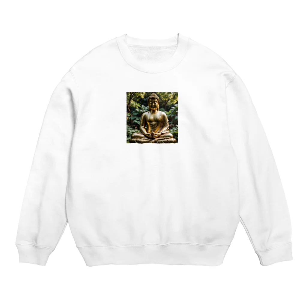 Take-chamaの驚くべき仏像があなたを迎えます。 Crew Neck Sweatshirt