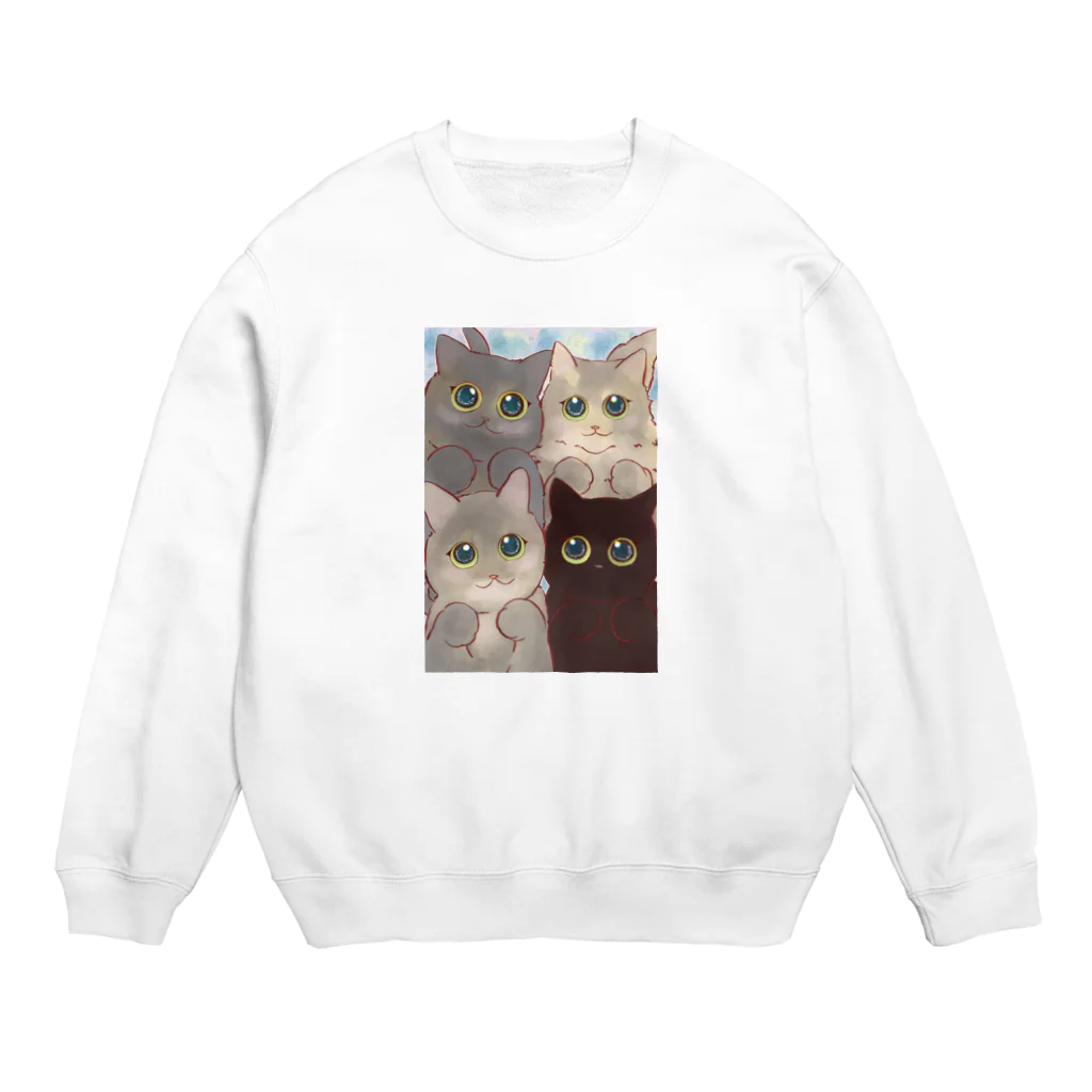 akimi-illustratorのはつねちゃん＆カノンちゃん＆リクちゃん＆ユノちゃんグッズ Crew Neck Sweatshirt