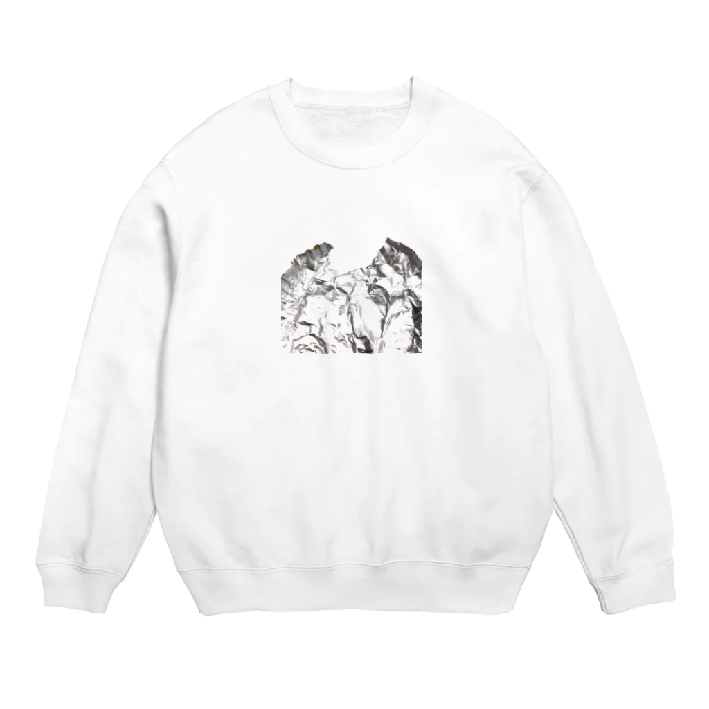 生きるSF巨乳のパンたべてたのに銀紙もたべてた Crew Neck Sweatshirt