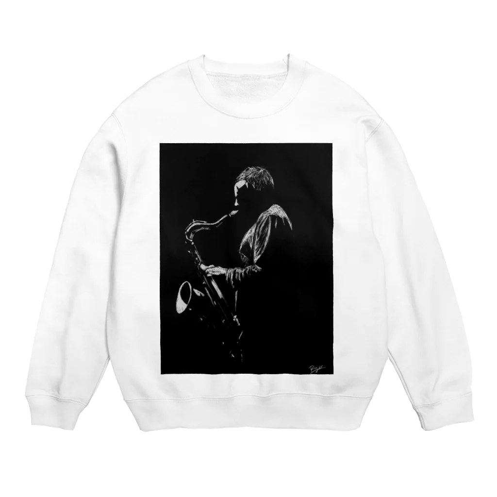 Ryo’s Art Shopのジャズ・サックス・プレイヤー Crew Neck Sweatshirt