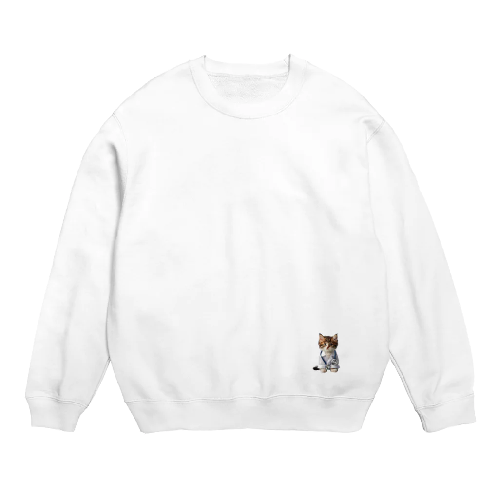 ネコネコ笑店 -Cat Goods Store-のDrねこ丸No1 Crew Neck Sweatshirt