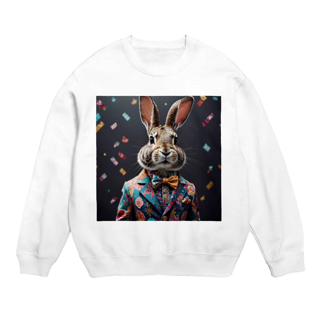 usagimajyoのスーツウサギ Crew Neck Sweatshirt