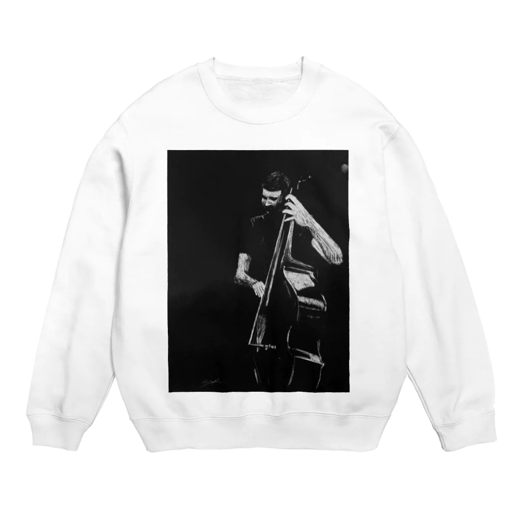 Ryo’s Art Shopのジャズ・ベース・プレイヤー Crew Neck Sweatshirt