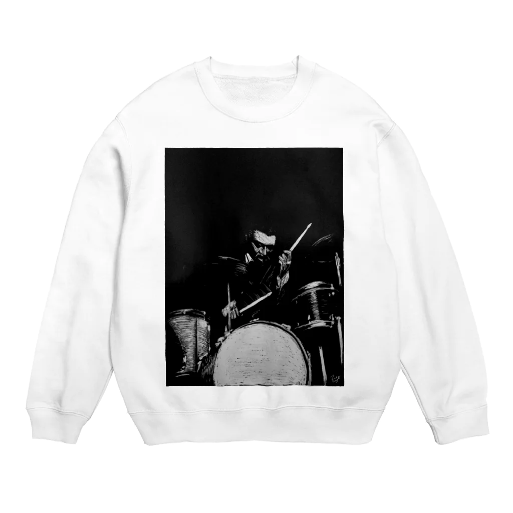 Ryo’s Art Shopのジャズ・ドラム・プレイヤー Crew Neck Sweatshirt