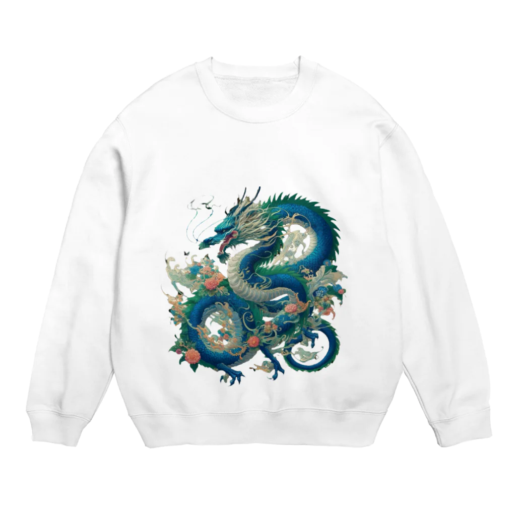 百花の碧龍 Crew Neck Sweatshirt