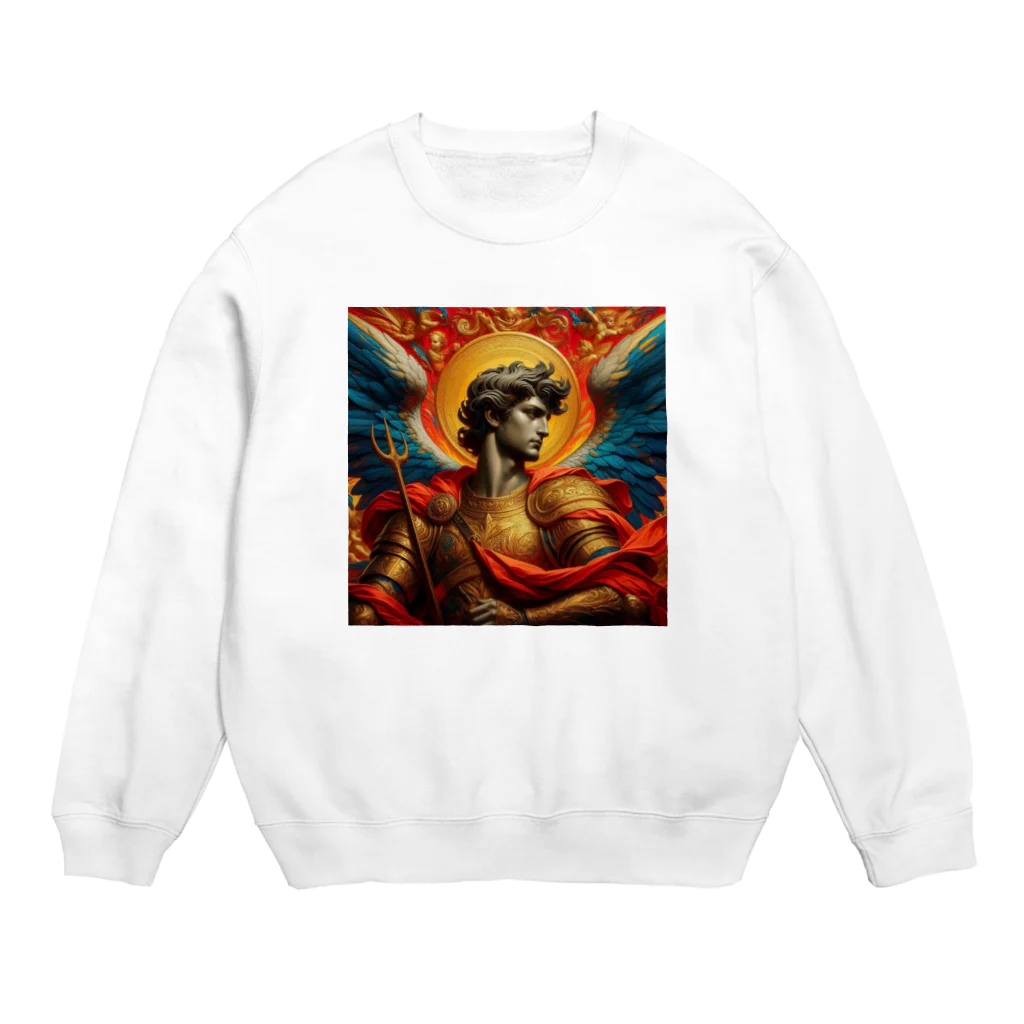 BabylonChannel 🎨 ✝️ ❤️‍🔥の大天使　ミカエル　ルネサンス Crew Neck Sweatshirt