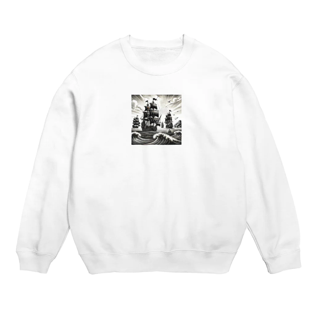 海の幸の黒船 Crew Neck Sweatshirt
