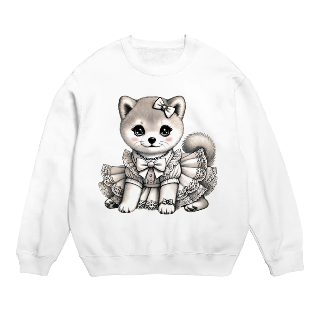 Snow-peaceのエレガントな子犬ドレス Crew Neck Sweatshirt