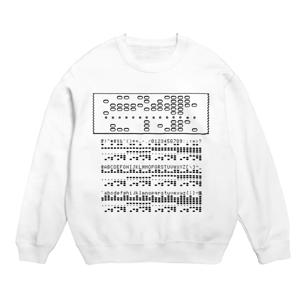 中央町戦術工芸　旧グラフィック局跡地のパンチテープ出力解読表 Crew Neck Sweatshirt