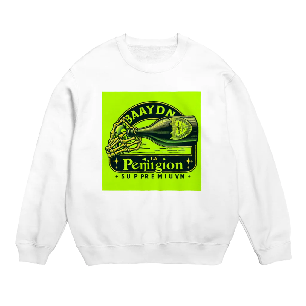 BABYLON  Channel　aiのドンペリ　骸骨　蛍光グリーン Crew Neck Sweatshirt