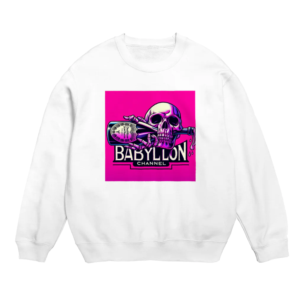 BabylonChannel 🎨 ✝️ ❤️‍🔥の骸骨　　シャンパン Crew Neck Sweatshirt