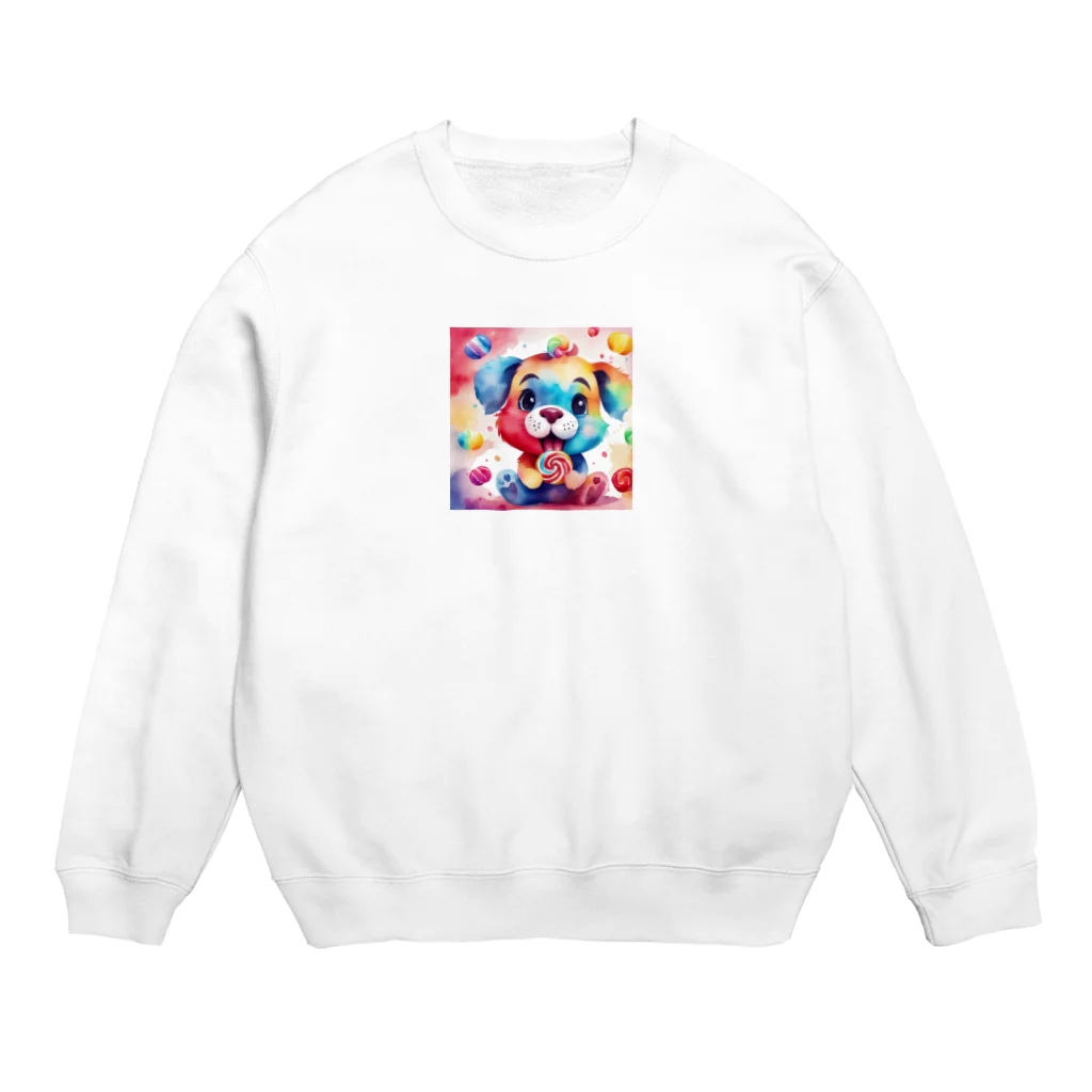 赤ペンギン@AIのキャンディーカラーパピー Crew Neck Sweatshirt