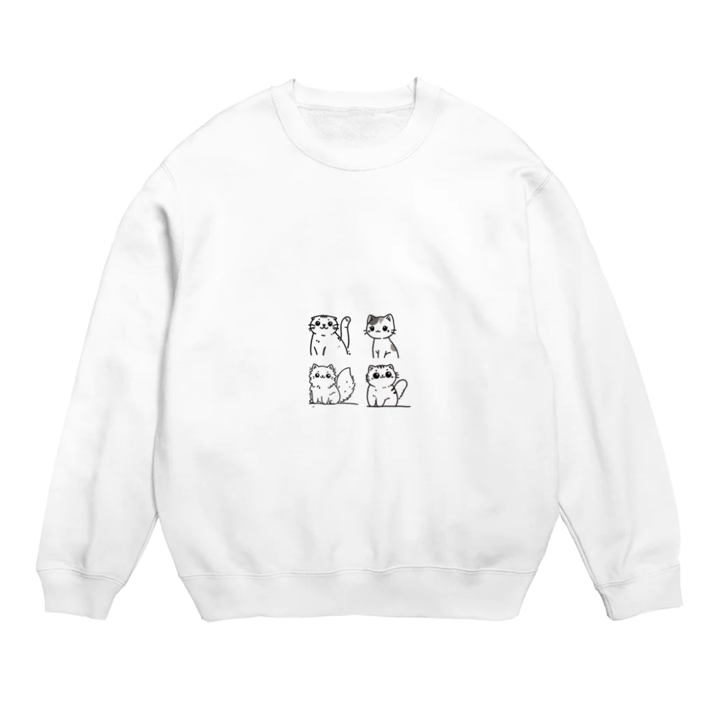 チェリモヤのにゃんこの仲間たち Crew Neck Sweatshirt