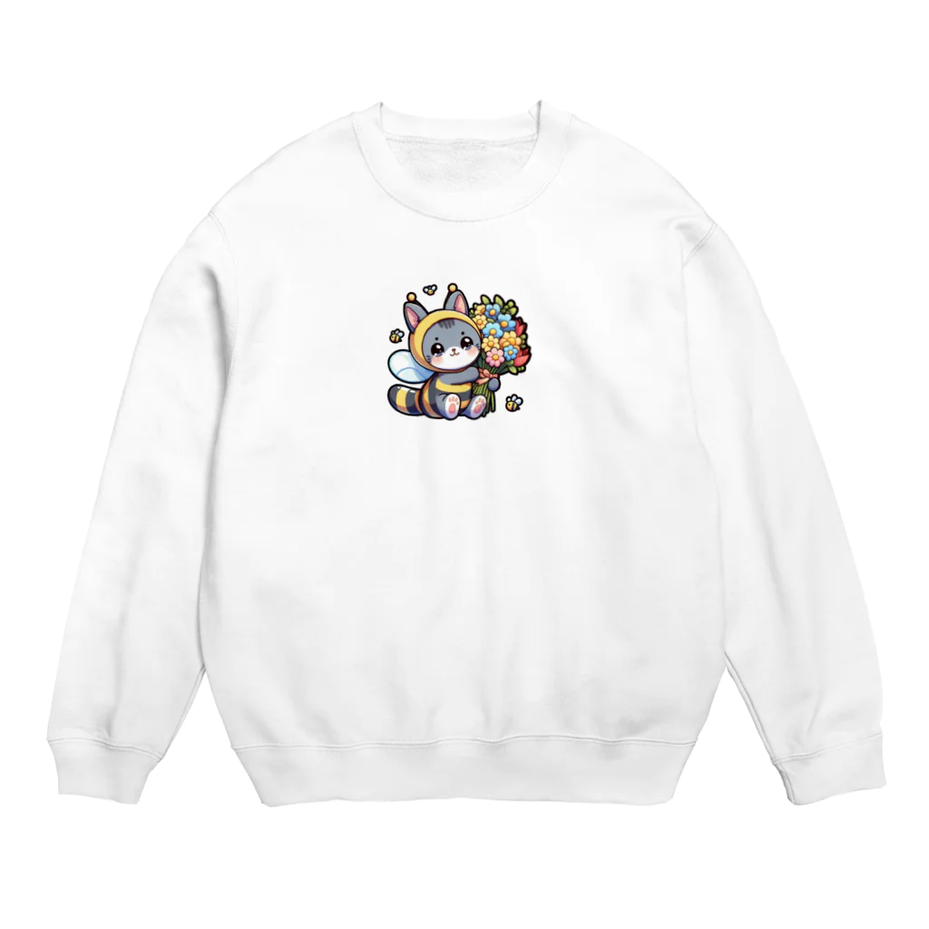 きぐるみあにまるず！の花束きぐるみネコ Crew Neck Sweatshirt