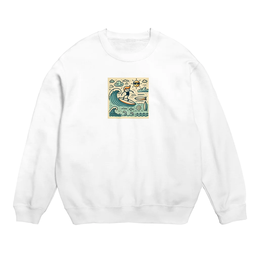 海の幸のサーファー Crew Neck Sweatshirt